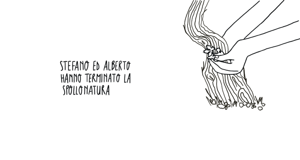 la spollonatura del vigneto illustrazione di silviabes